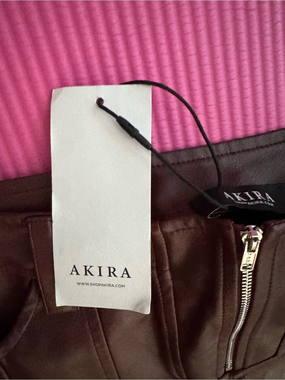 Akira Studded Wine brown / burgundy faux Leather Wide-Leg Pants - Picture 5 of 11